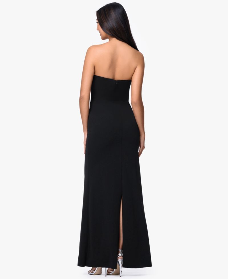 Women's Strapless Floral Accent Gown
