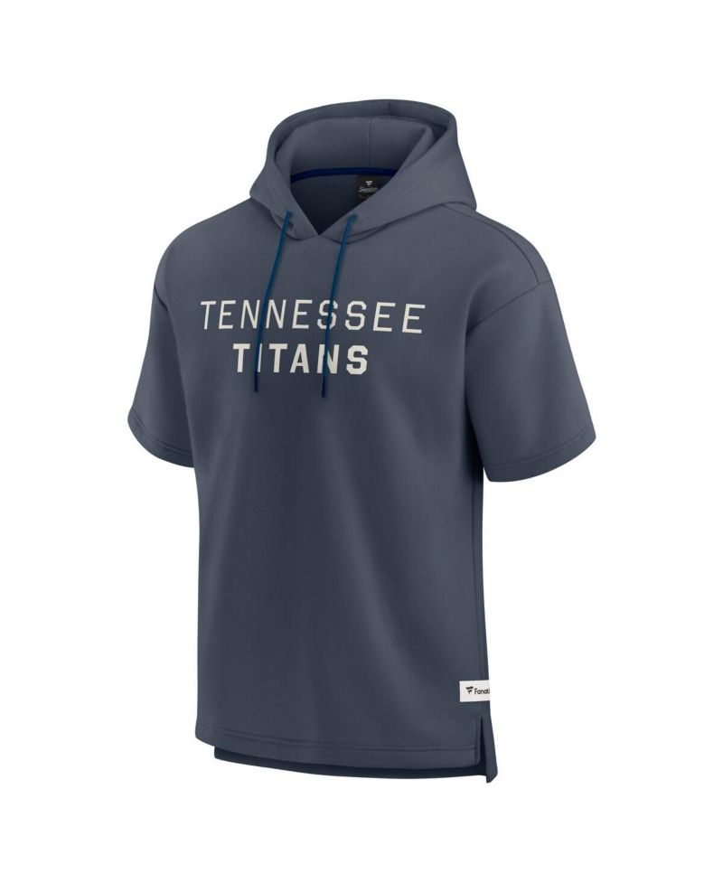Men's Navy Tennessee Titans Elements Future Ground Lettering Short Sleeve Pullover Hoodie