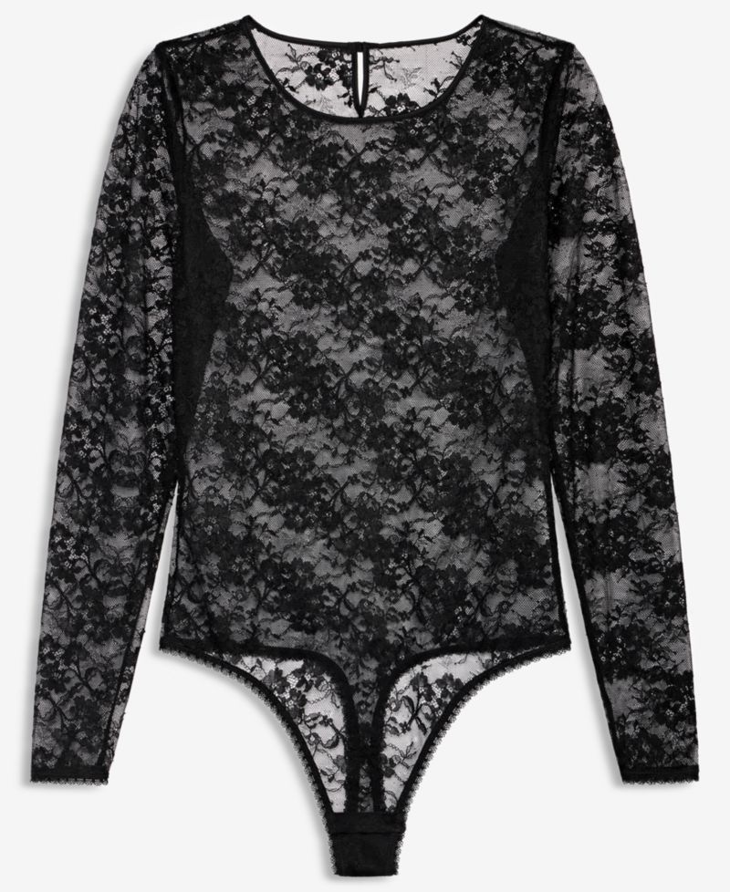 Women's Long-Sleeve All Over Lace Bodysuit