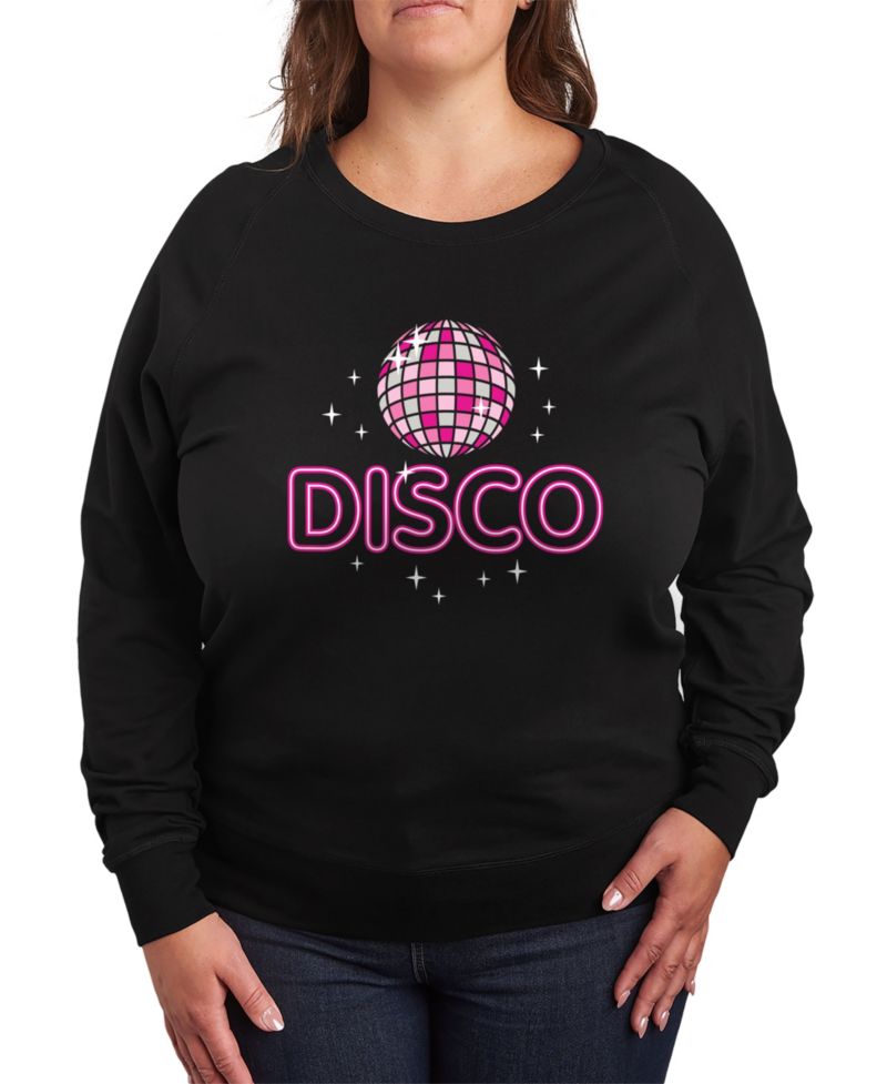 Plus Size Disco Ball Graphic Crew Neck Top