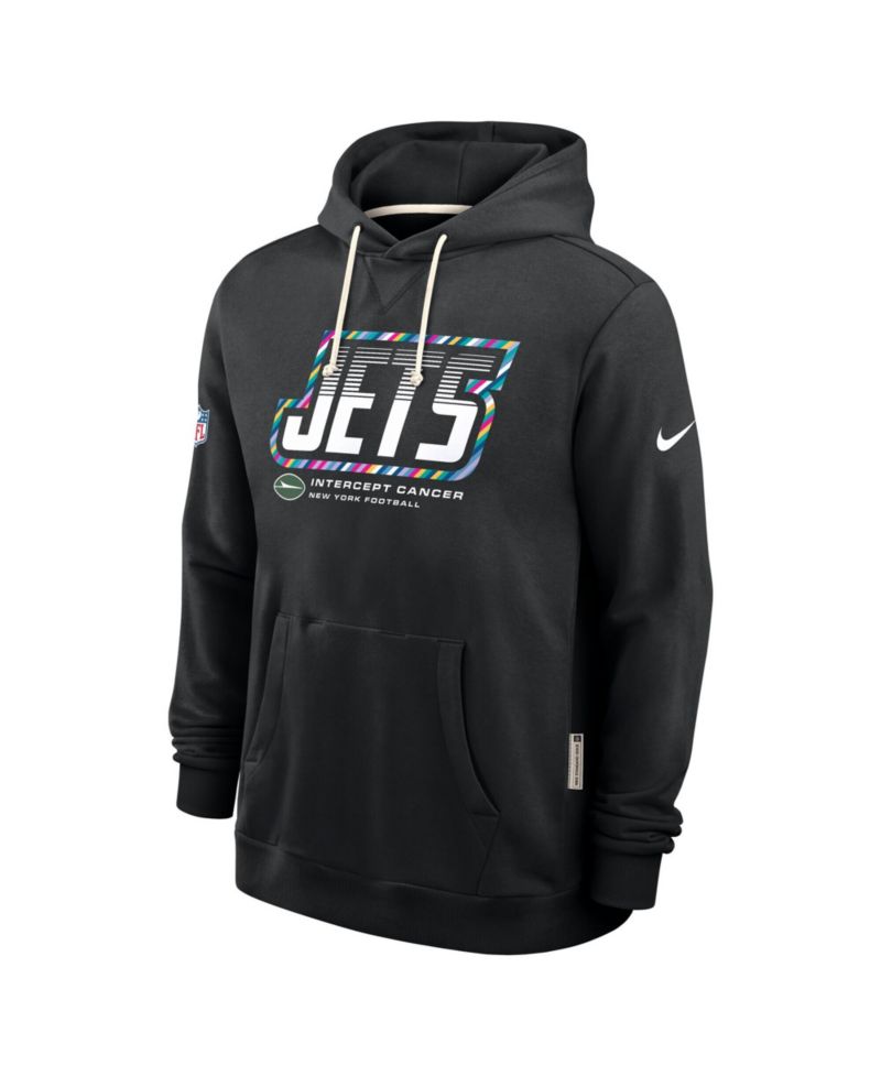 Men's Black New York Jets 2026 NFL Cruical Catch Sideline Dri-Fit Pullover Hoodie