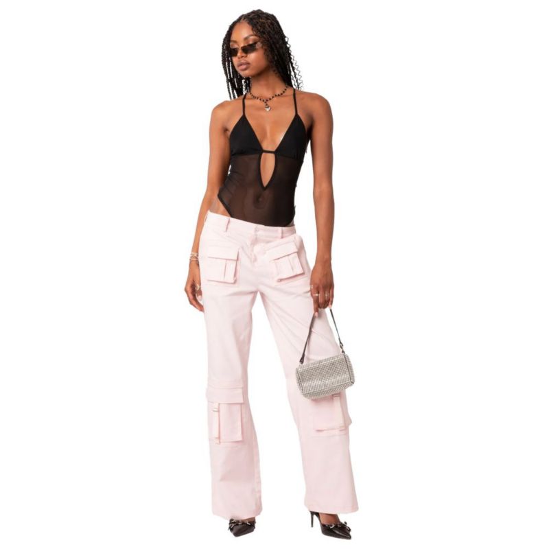 Women's Alva Open Back Sheer Mesh Bodysuit