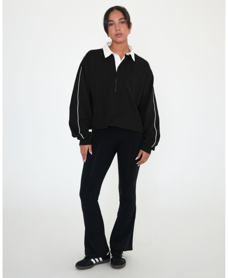 Women's Rugby Piping Relaxed Polo Top
