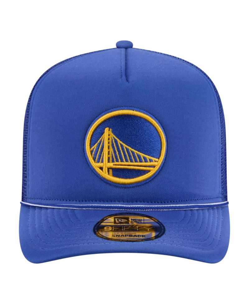 Men's Royal Golden State Warriors Faded Foam Front 9FIFTY A-Frame Adjustable Trucker Hat
