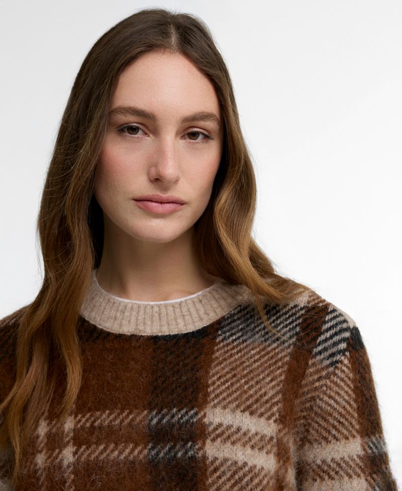 Women's Glendyn Tartan Alpaca-Blend Crewneck Sweater