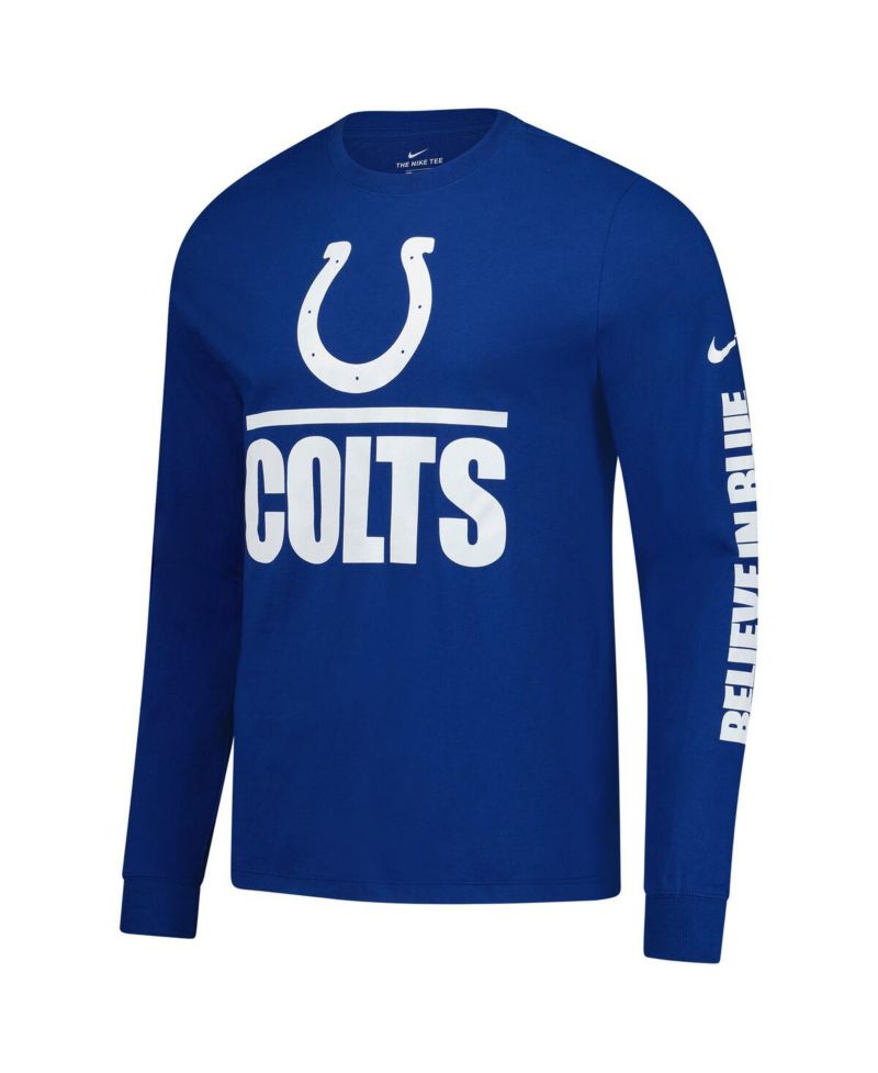 Men's Royal Indianapolis Colts Split Local Long Sleeve T-Shirt