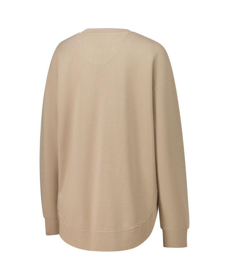 Women's Tan Michigan Wolverines Poncho Fleece Pullover Sweatshirt