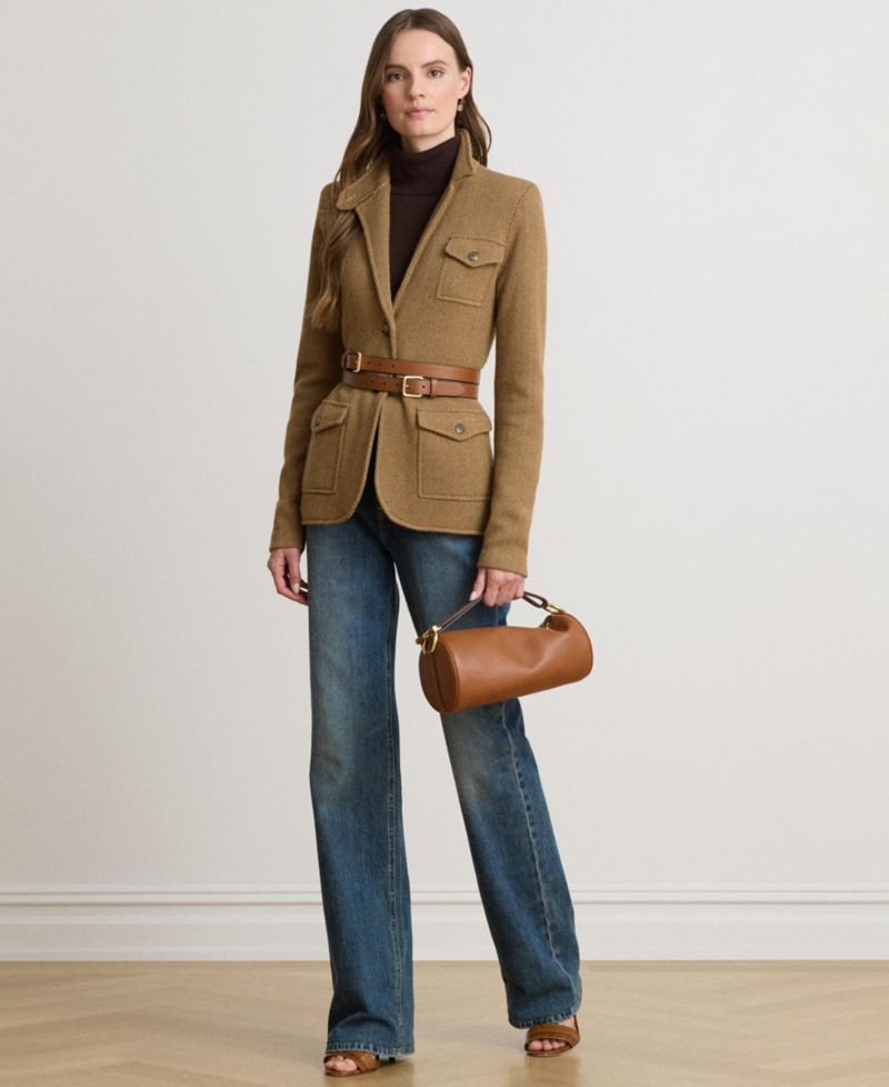 Women's Herringbone Sweater Blazer