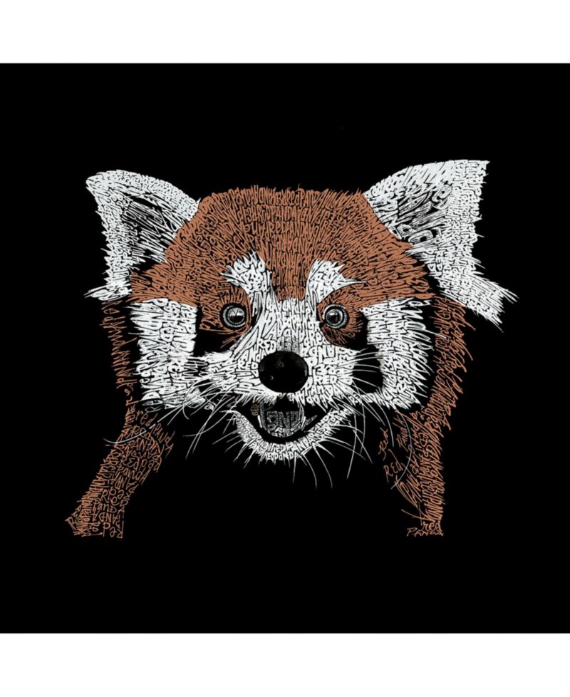 Men's Cotton/Poly Blend Word Art T-Shirt - Red Panda