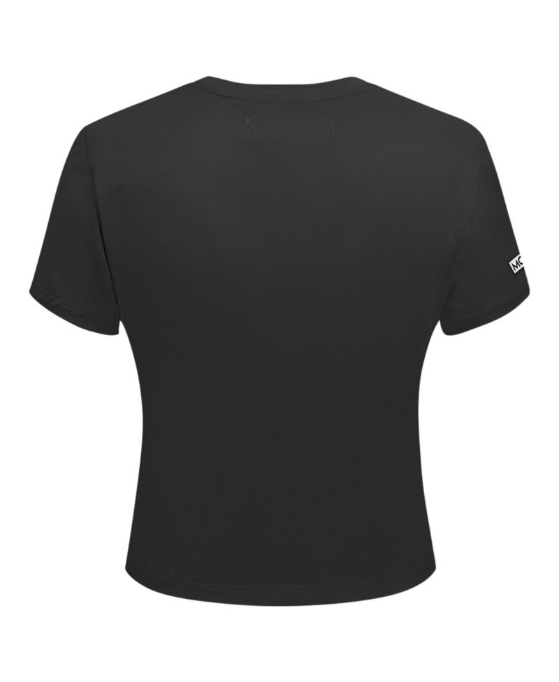 Women's Black Monopoly Babydoll Cropped T-Shirt