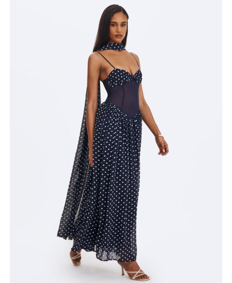 Women's Juliette Polka Dot Chiffon Maxi Dress