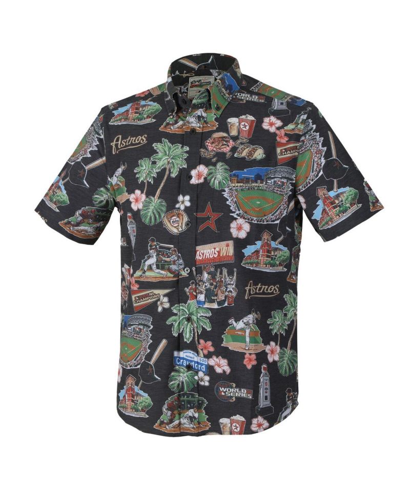 Men's Black Houston Astros Scenic Tri-Blend Button-Down Shirt