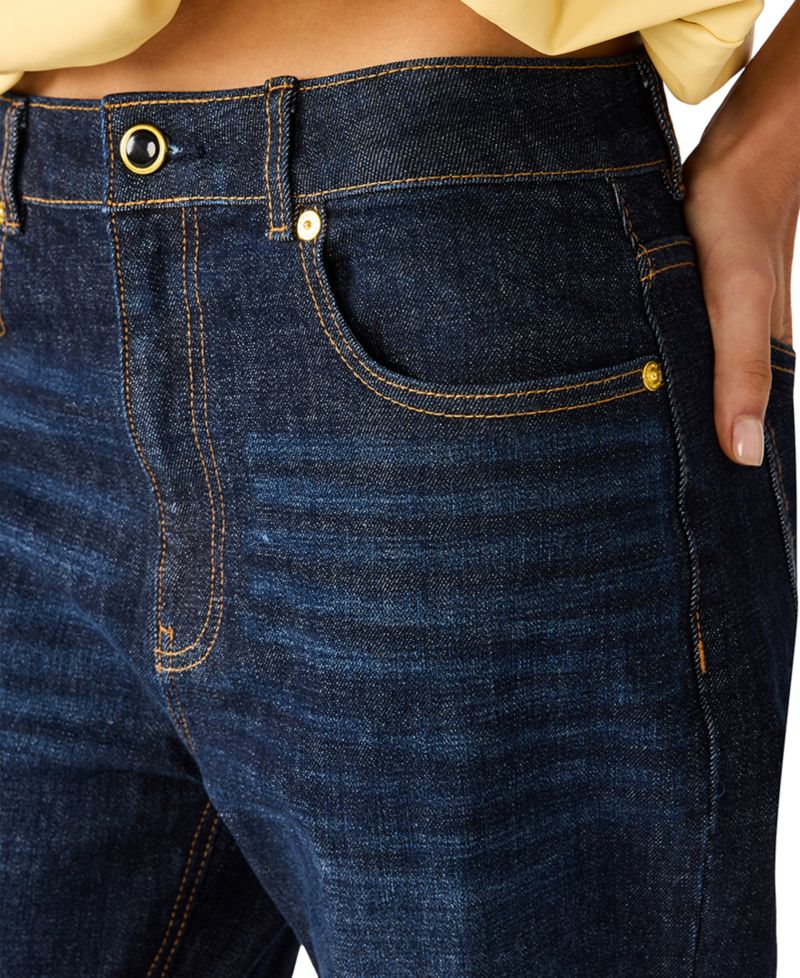 Women's Lexington High-Waisted Straight-Leg Dark Wash Jeans