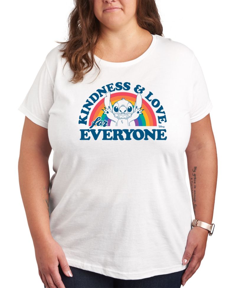 Trendy Plus Size Lilo and Stitch Holidays Graphic Crew Neck T-Shirt
