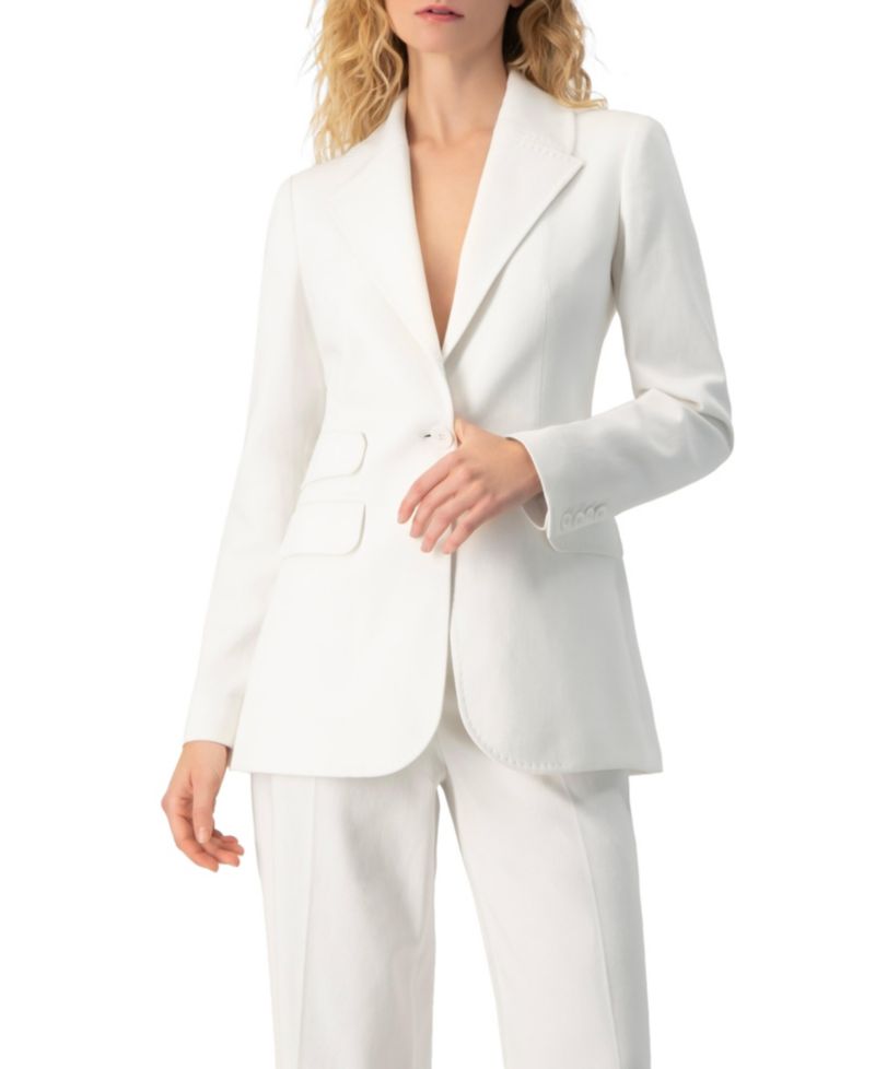 Women's Single-Breasted Structured Tailored Blazer
