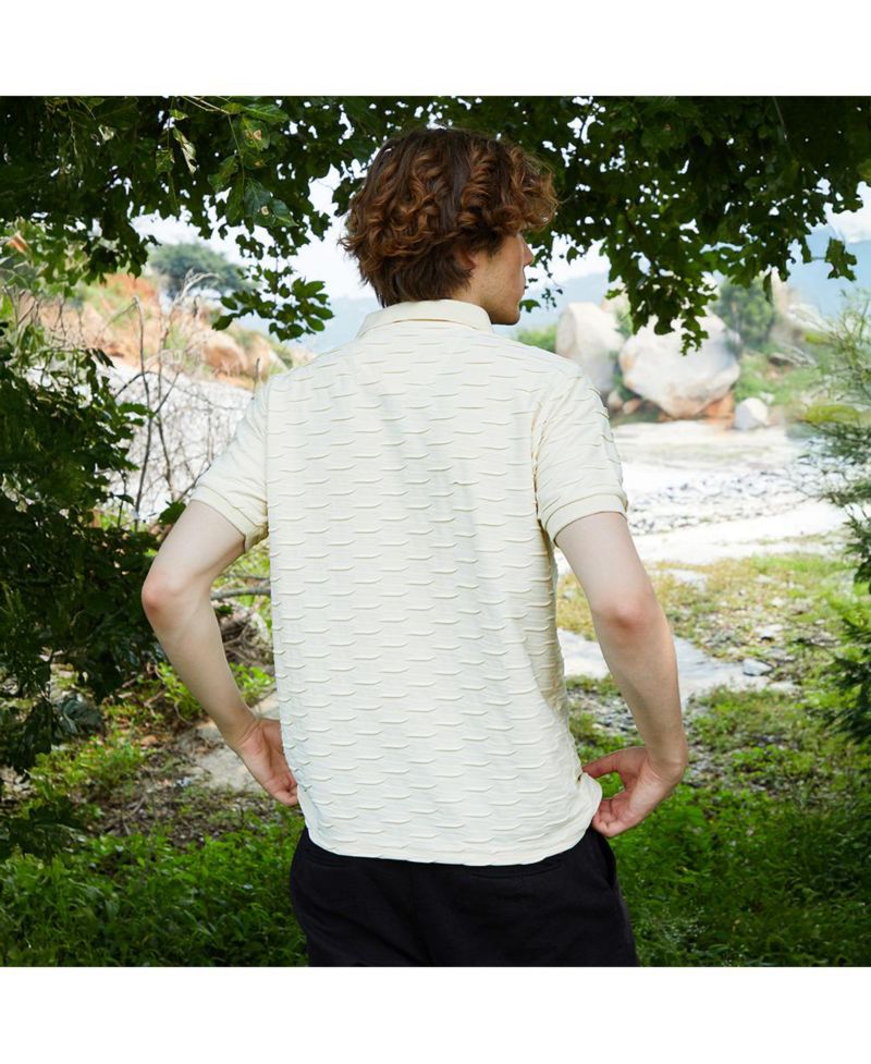Men's Solid Creased Knit Shirt