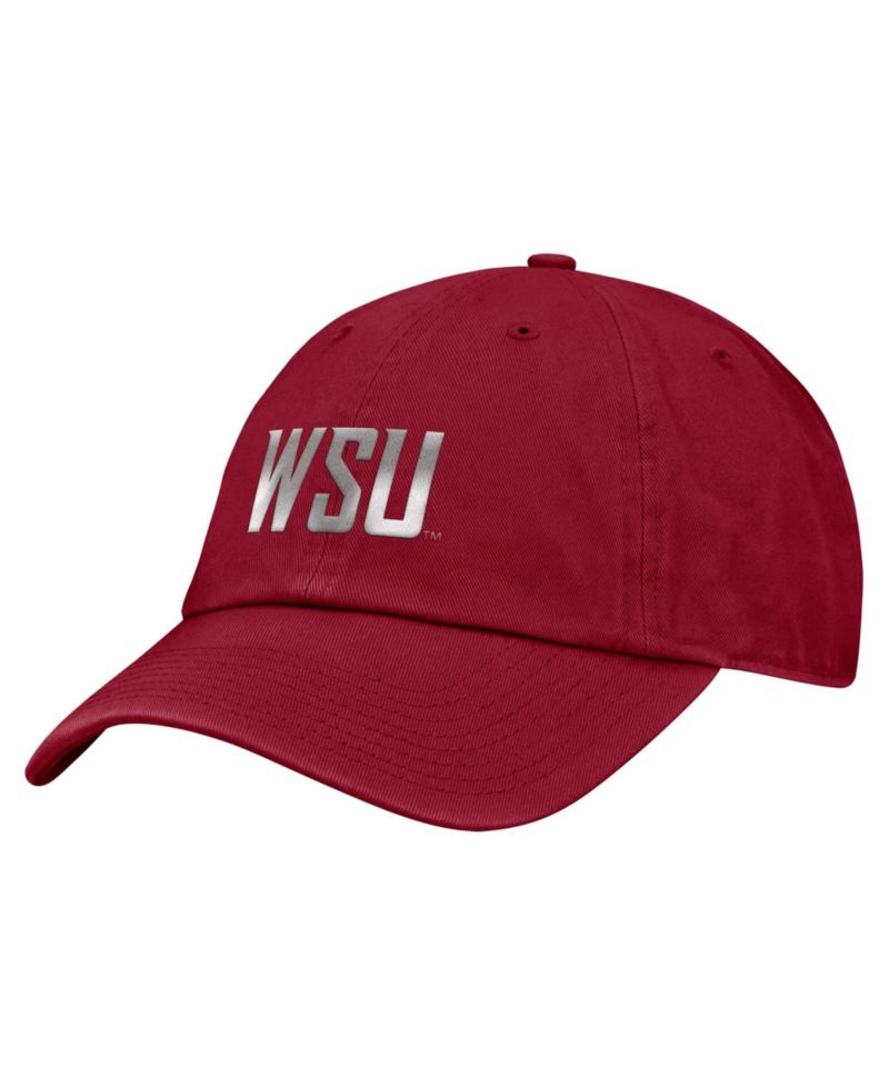 Men's Crimson Washington State Cougars Club Adjustable Hat