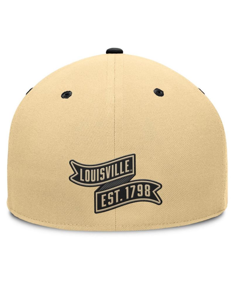 Men's Gold/Black Louisville Cardinals Balance Fitted Hat