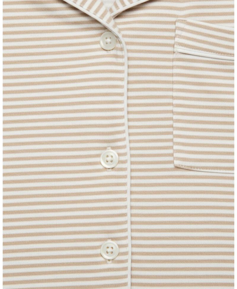 Women's Oatmeal Stripe Bamboo Sleepshirt