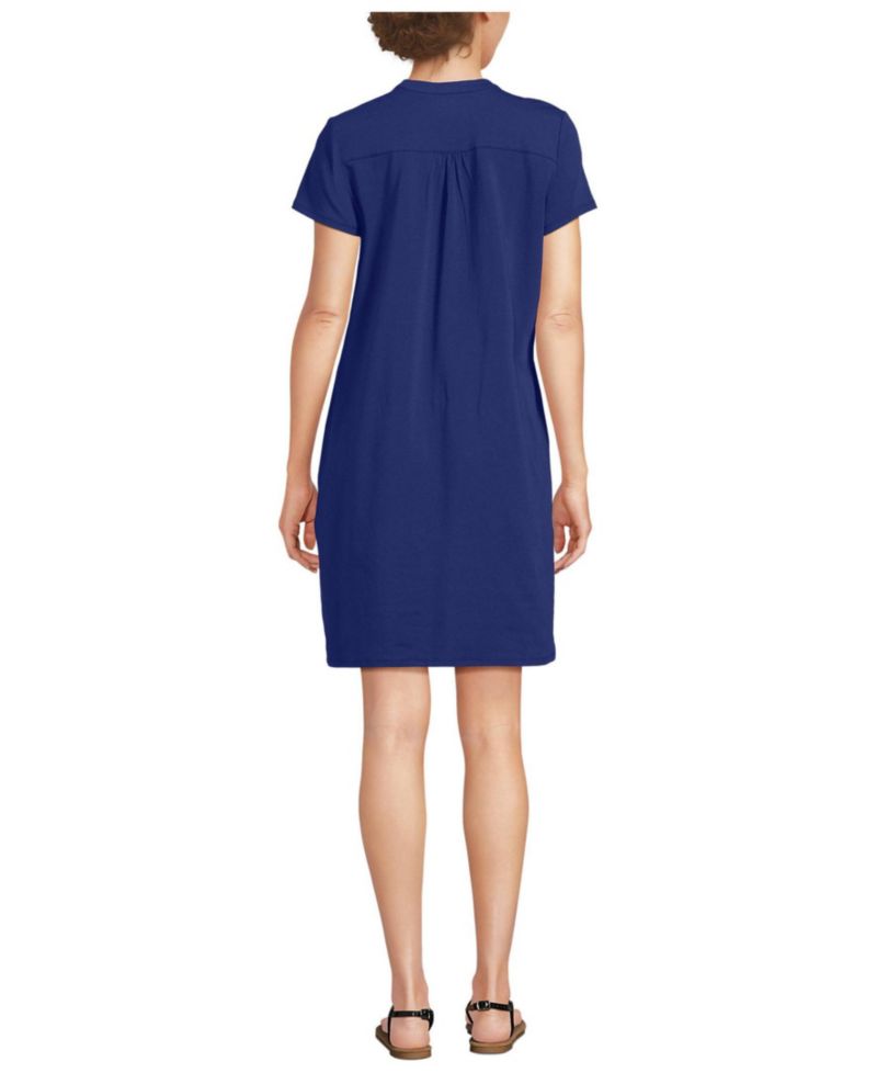 Women's Cotton Modal Pintuck Short Sleeve Dress
