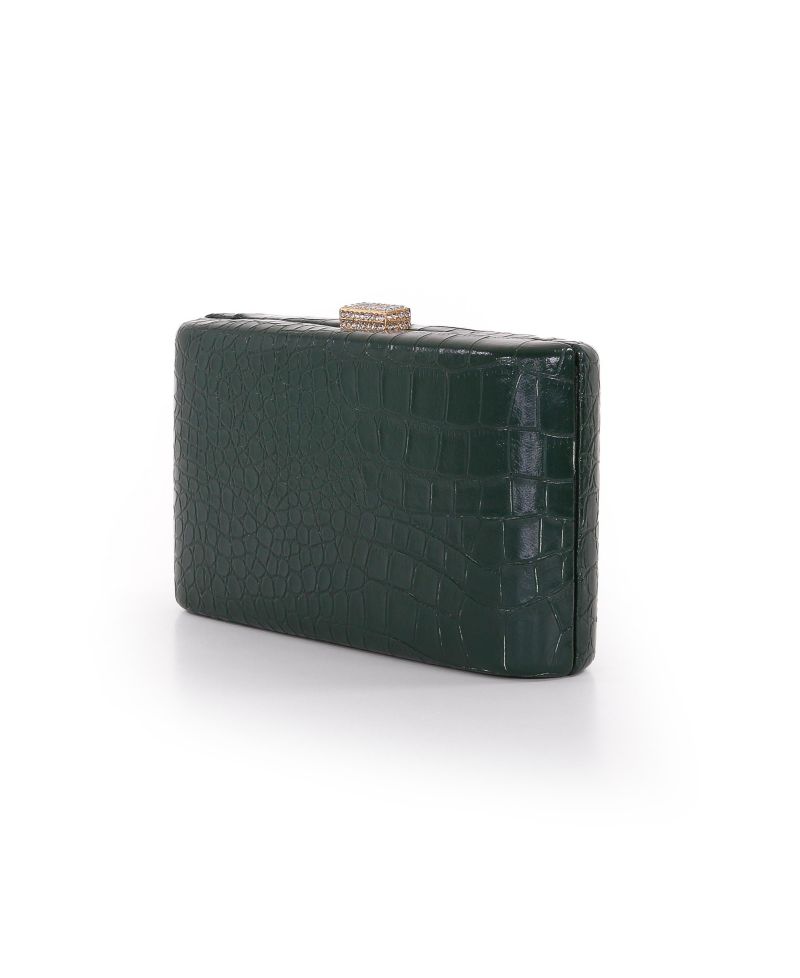 Woman's Lula Croc Embossed Leather Minaudiere