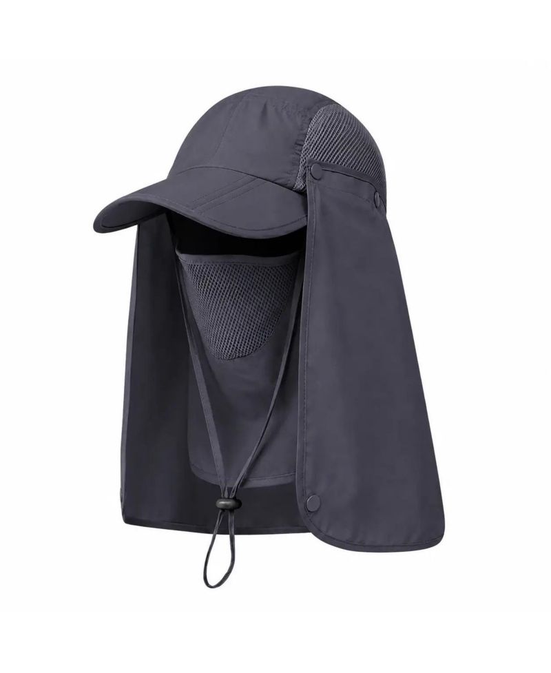 3-in-1 Foldable UPF 50+ Wide Brim Sun Hat with Removable Face Shield and Neck Flap for Women and Men