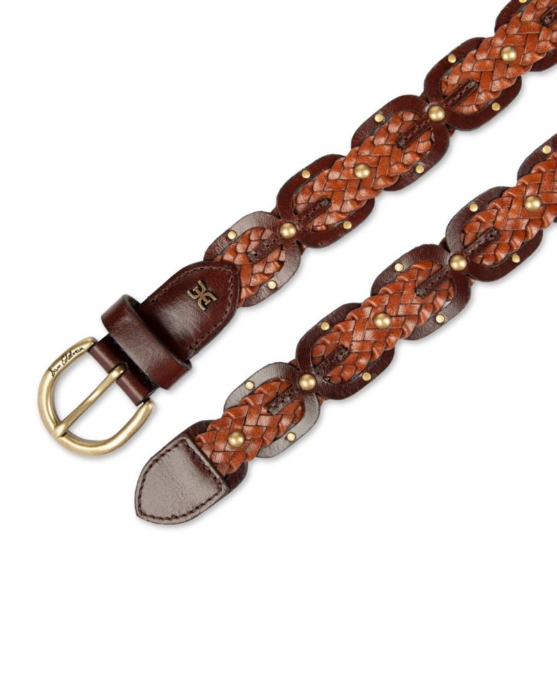Women's Western Double-E Link Braided Leather Belt