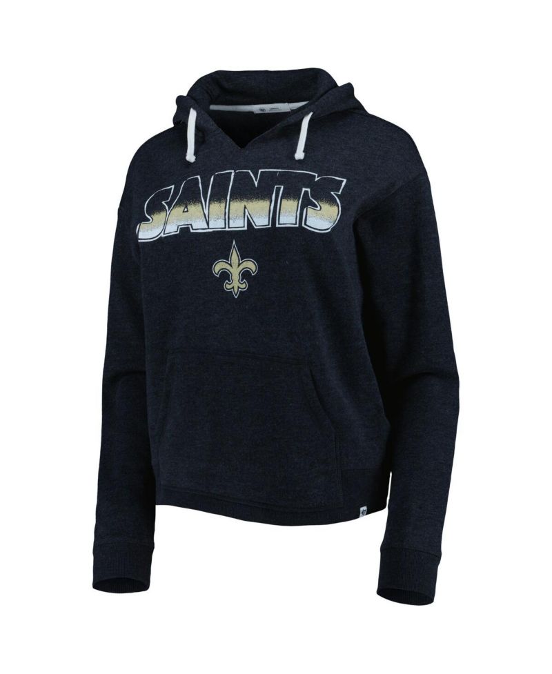 Women's Black New Orleans Saints Color Rise Kennedy Notch Neck Pullover Hoodie