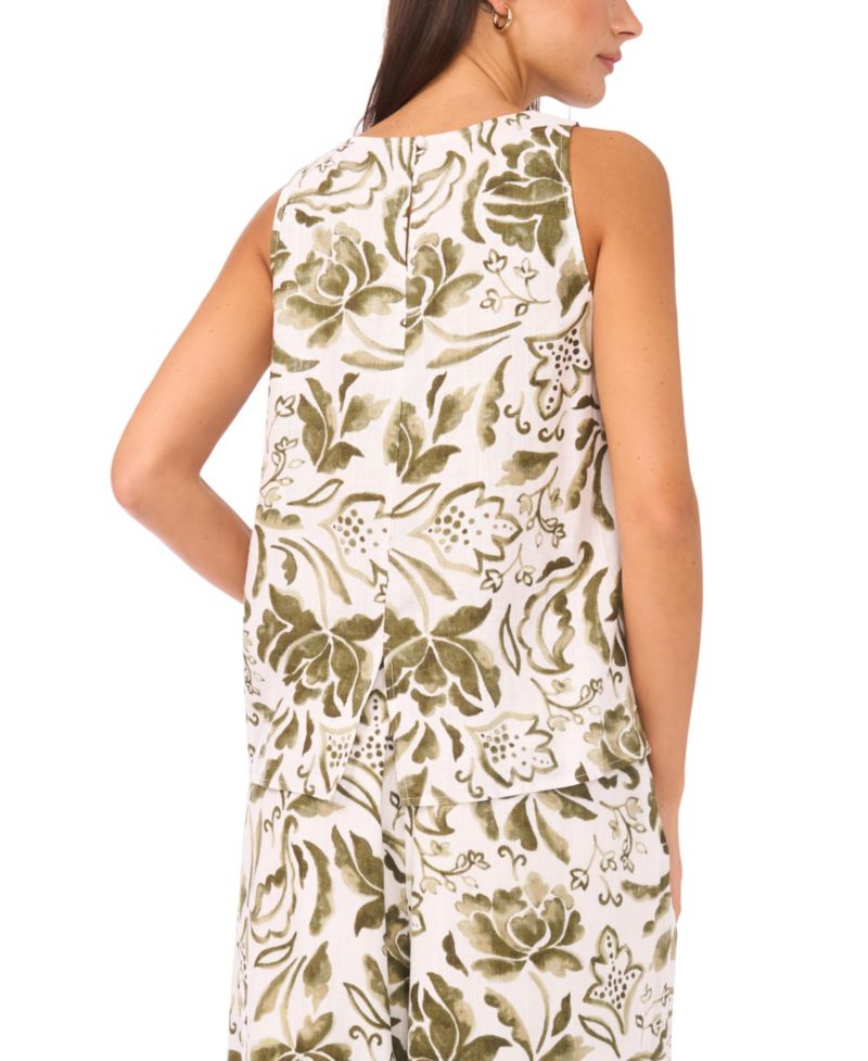Women's Woven Crew Neck Tank Top