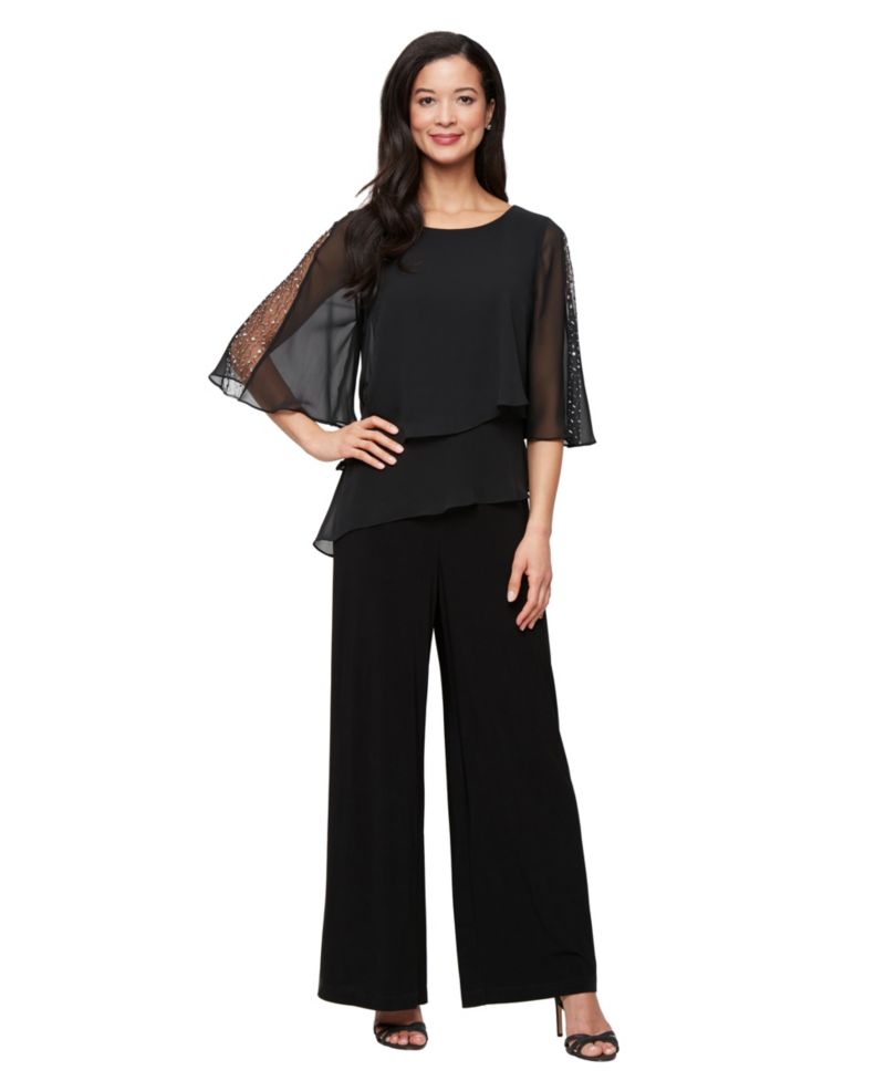 Petite Double Tier Overlay Bodice Jumpsuit
