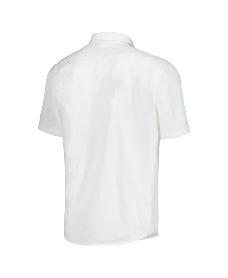 Men's White Michigan Wolverines Coconut Point Palm Vista IslandZone Camp Button-Up Shirt