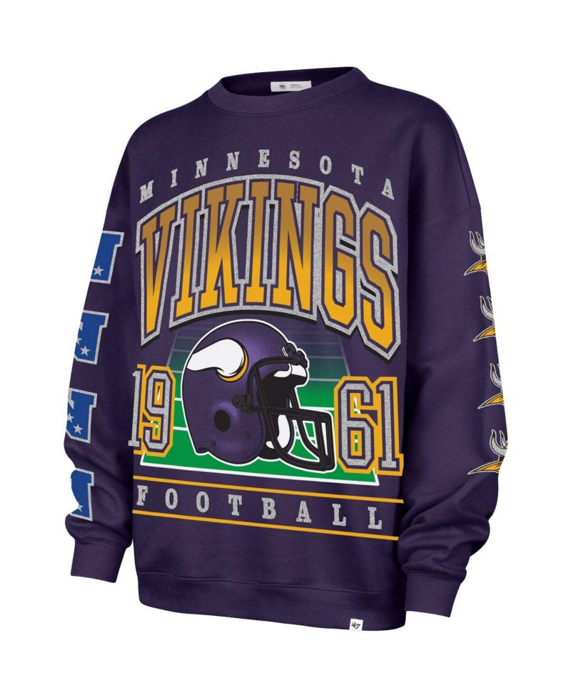 Women's Purple Minnesota Vikings Go Big Oversized Pullover Sweatshirt