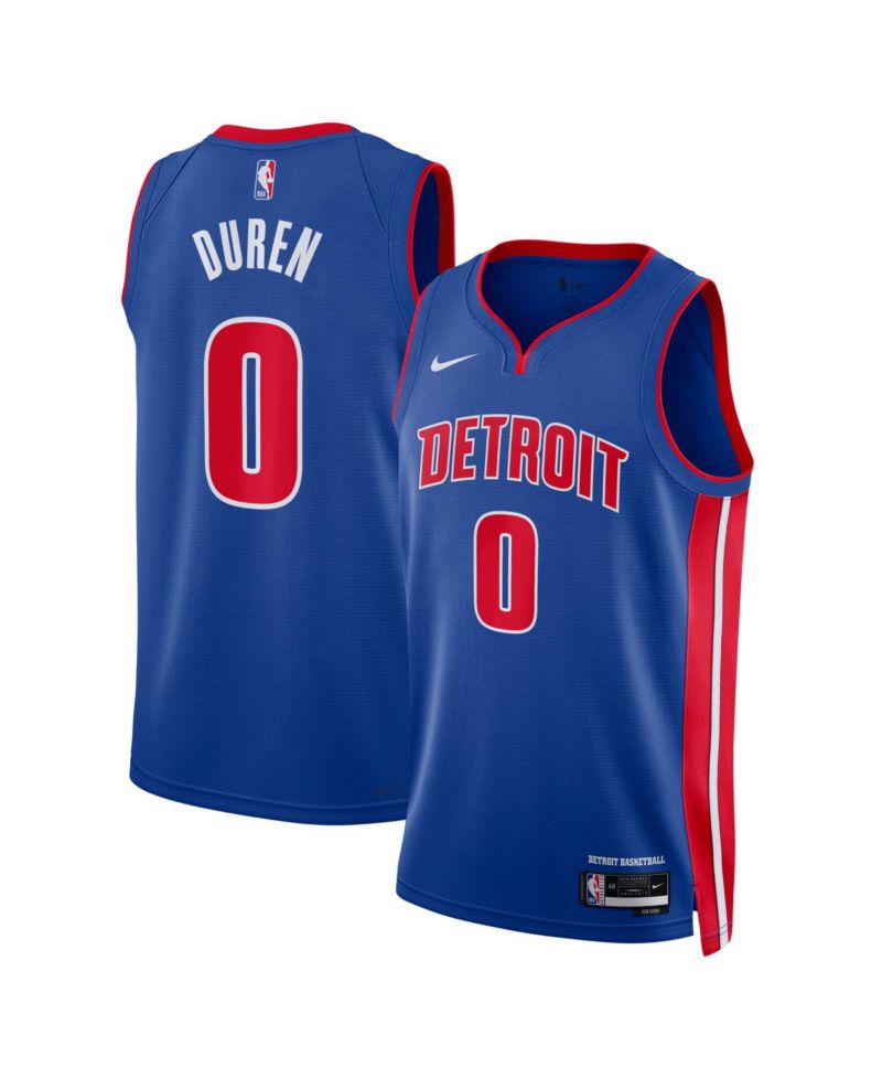 Men's and Women's Jalen Duren Blue Detroit Pistons Swingman Jersey - Icon Edition