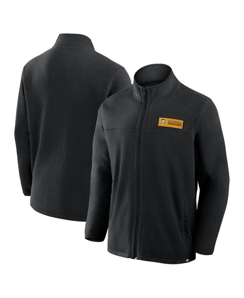 Men's Black Pittsburgh Penguins Home Ice Fleece Full-Zip Jacket