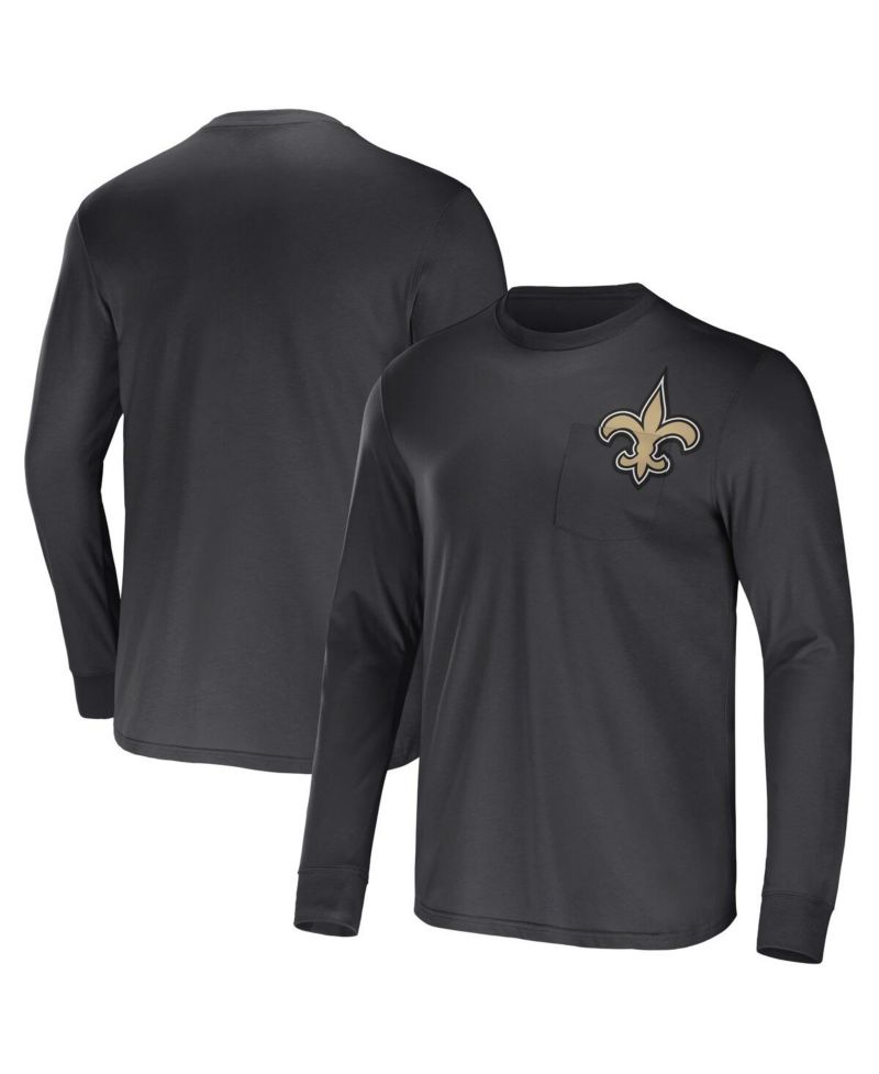 Men's NFL x Darius Rucker Collection by Charcoal New Orleans Saints Team Long Sleeve T-shirt