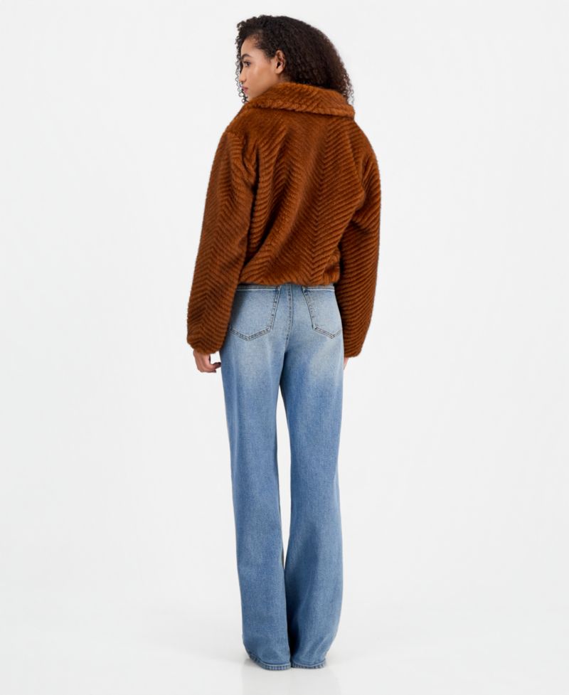 Women's Faux-Fur Chevron Jacket