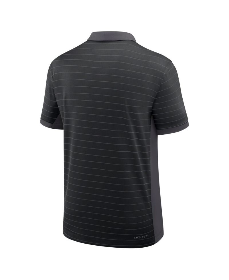 Men's Black West Virginia Mountaineers 2025 Early Season Coaches Sideline Victory Stripe Performance Polo Shirt