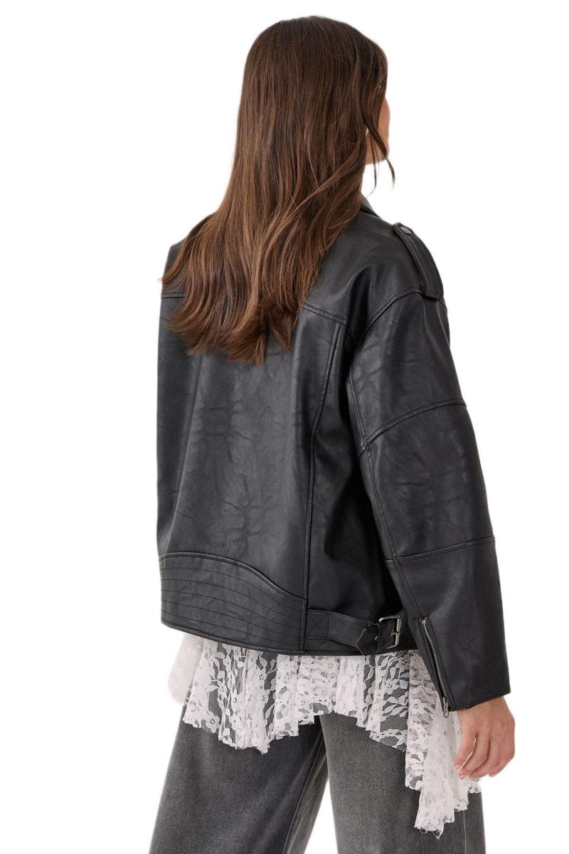 Women's Faux Leather Biker Jacket