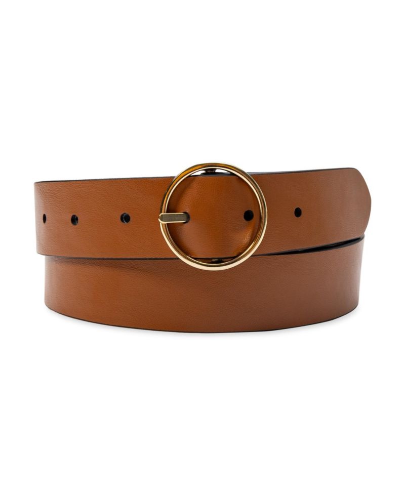 Women's Two-In-One Center Bar Reversible Genuine Leather Belt