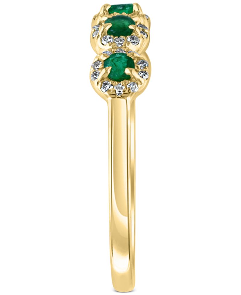 Sapphire (1/3 ct. t.w.) & Diamond (1/6 ct. t.w.) Cluster Band in 14k Rose Gold (Also Available in Ruby, Emerald, or Multistone)