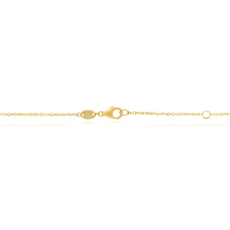 Small Onyx Single Clover Necklace 14K Yellow Gold