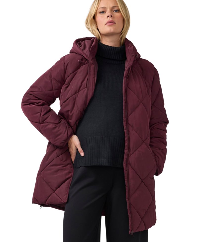 Maternity Grow-with-You Quilted Hooded Puffer Jacket