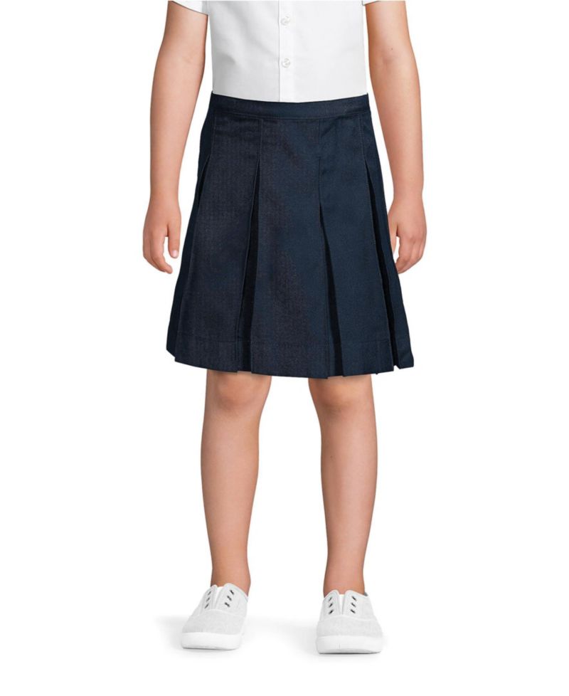 Big Girls Top of Knee Box Pleat Skirt
