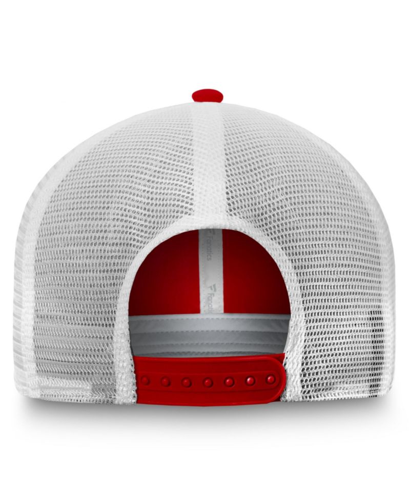 Men's Red/White New Jersey Devils Slouch Core Primary Logo Trucker Adjustable Hat