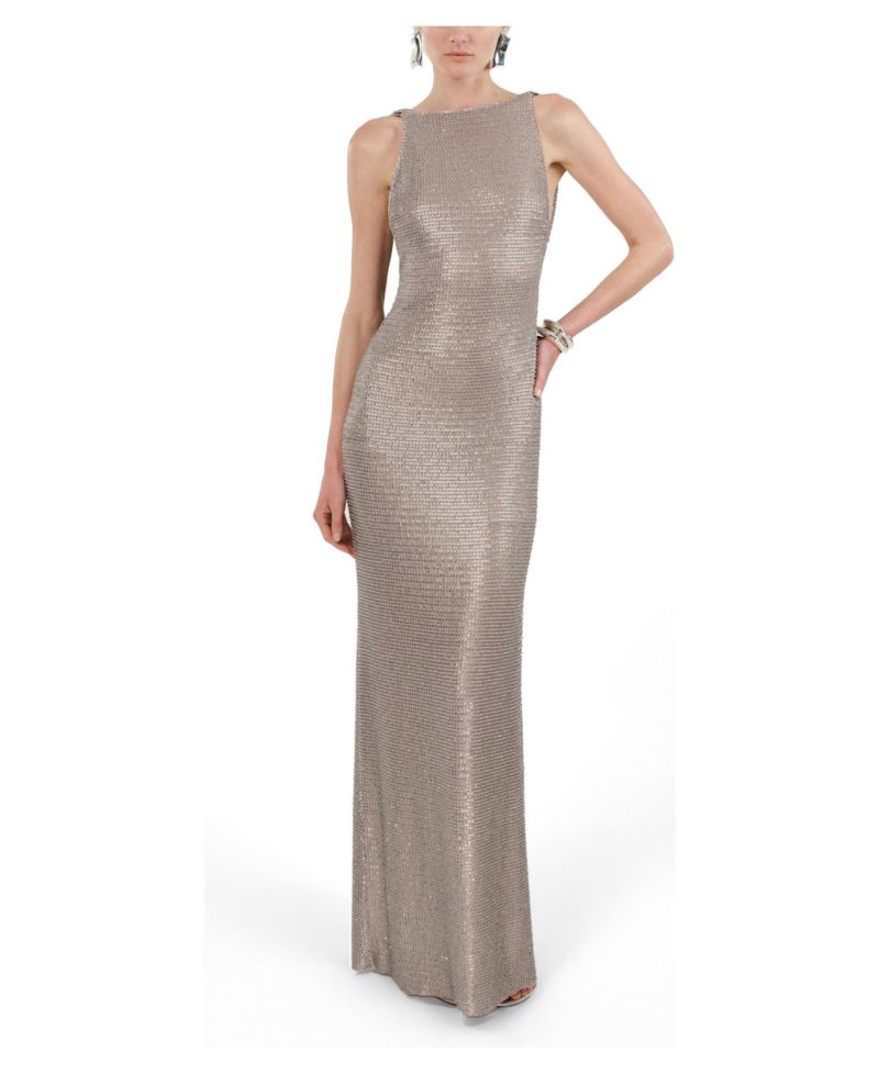 Women's Sequin Open-Back Maxi Dress