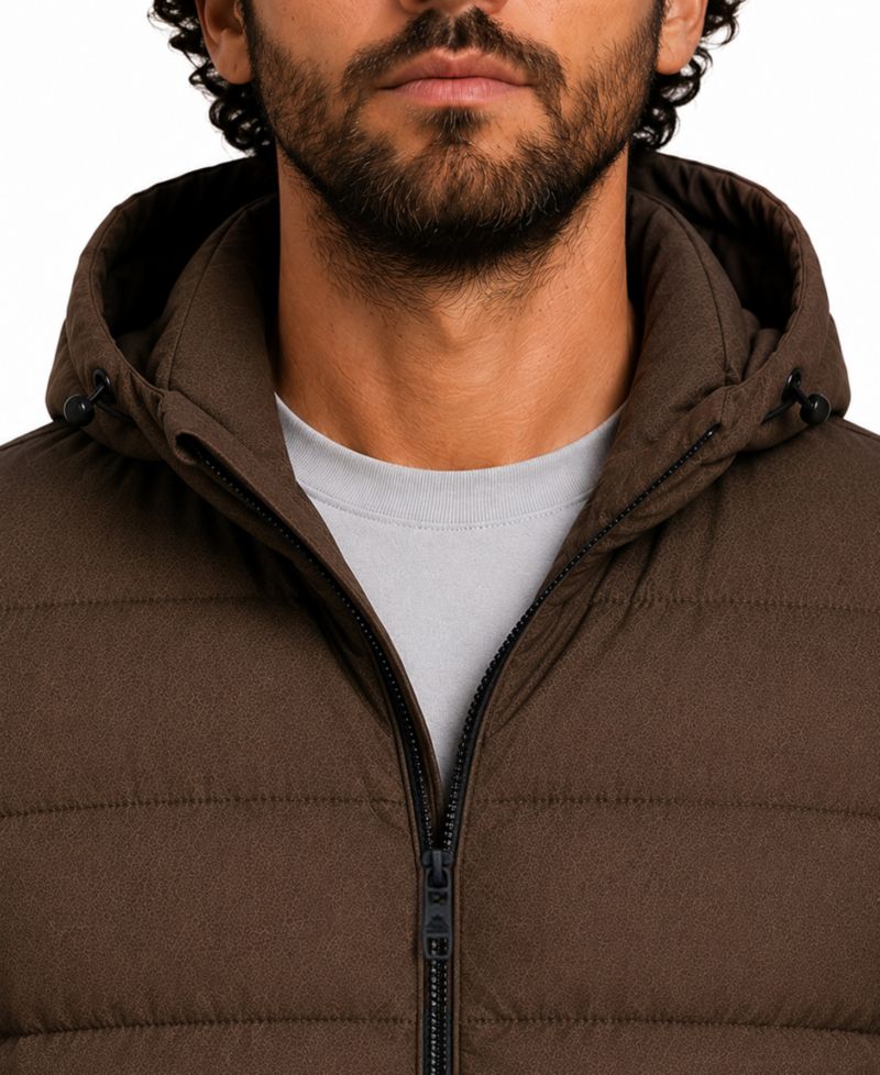 Men's Stretch Insulated Hooded Puffer Jacket