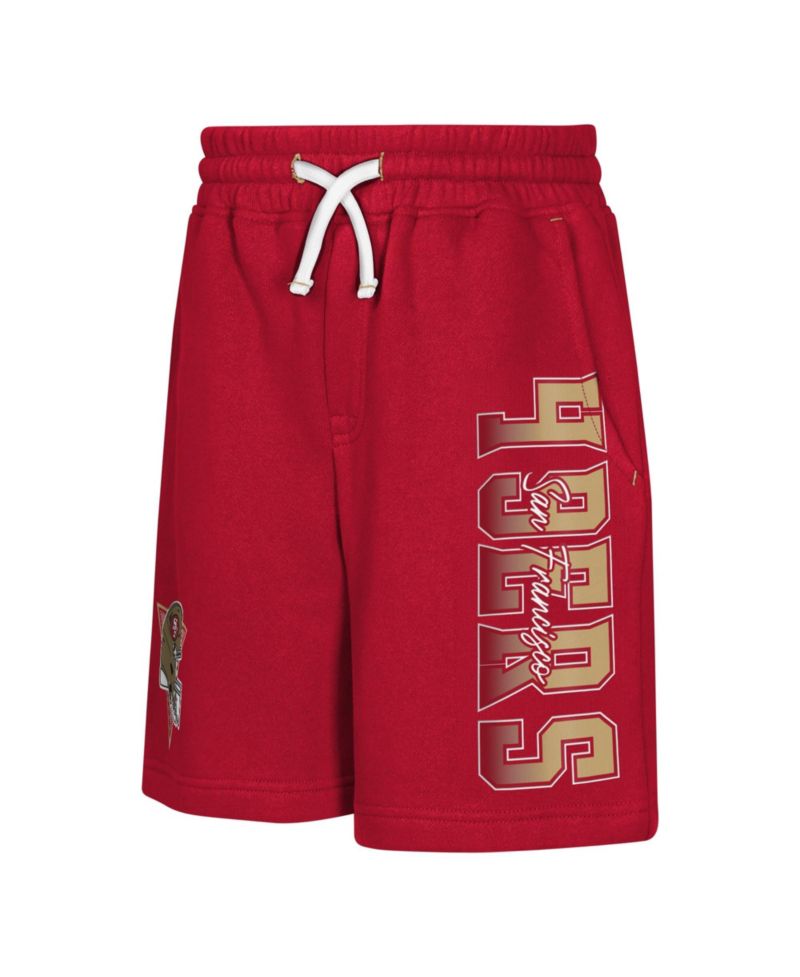 Big Boys and Girls Scarlet San Francisco 49ers Audible Fleece Shorts