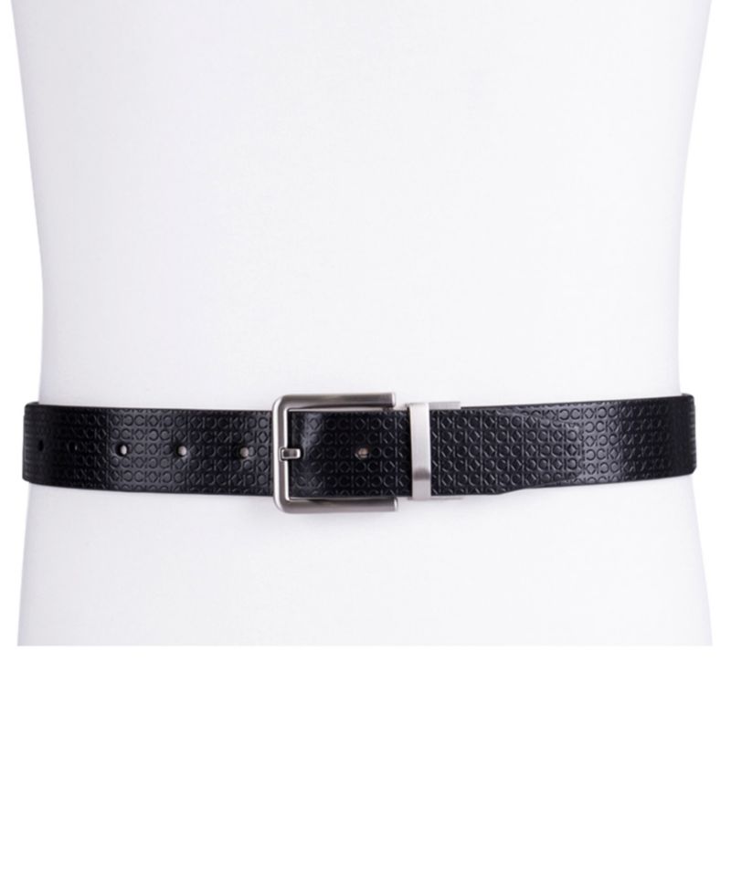 35MM Men's Micro Logo Strap Reversible Casual Belt