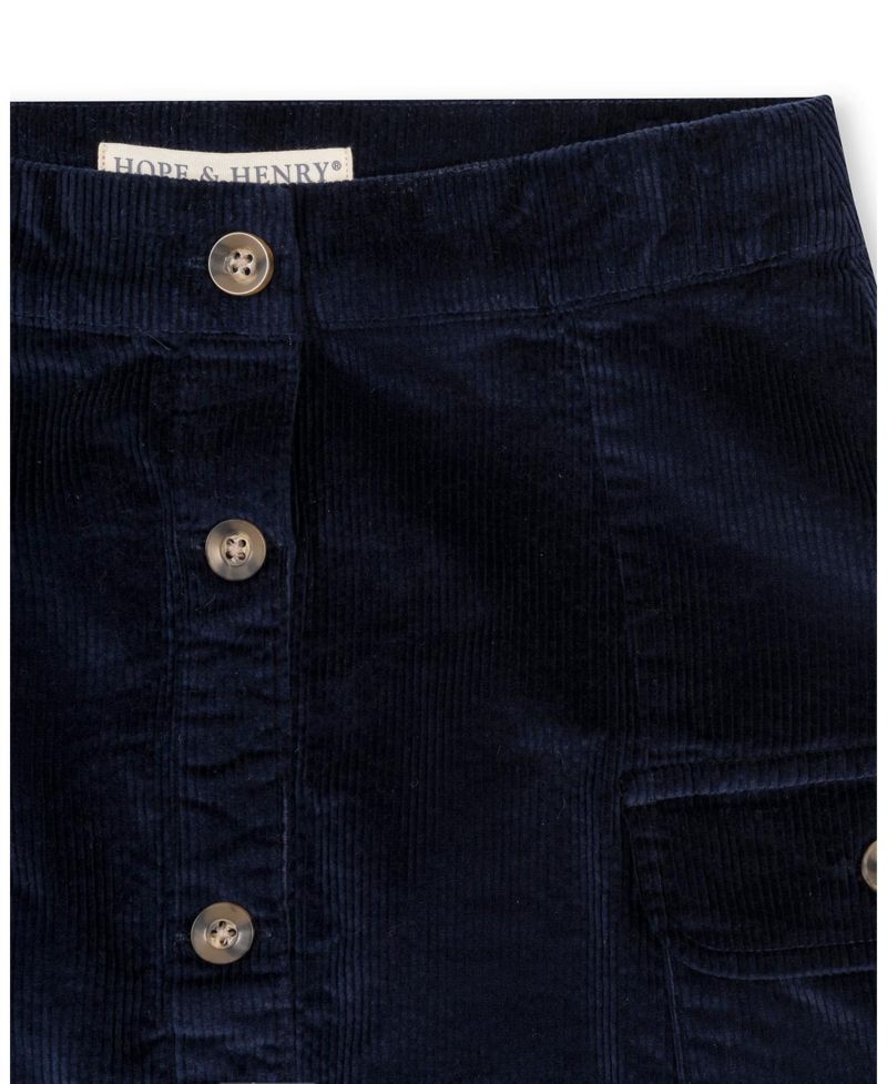 Toddler Girls Organic Corduroy Button Front Skirt