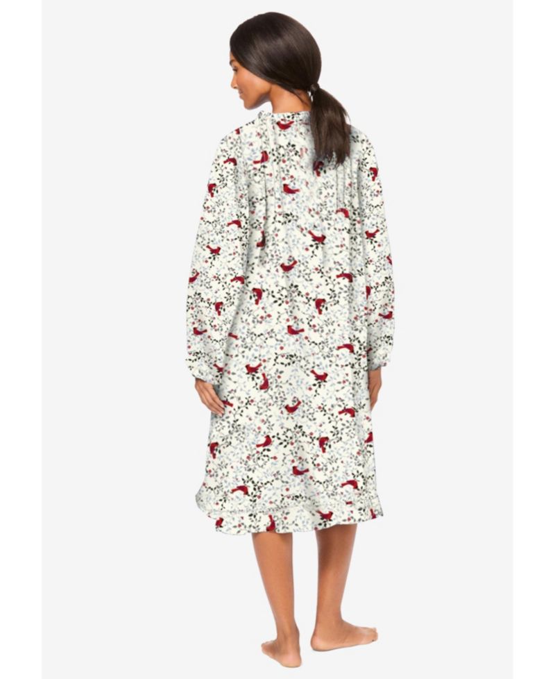 Women's Only Necessities Cotton Flannel Print Short Gown